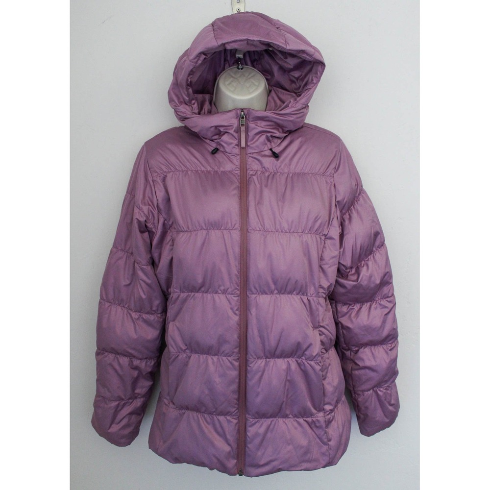Patagonia Hooded Puffer Jacket Womens Small Purple Full Zip Down Coat Winter